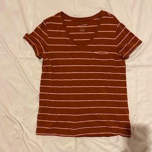 Stiped V-Neck T-Shirt